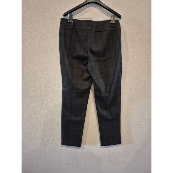 Zac &‎ Rachel Women's Plaid Pull-On Cropped Trouser Size L Dark Gray - Picture 2 of 7